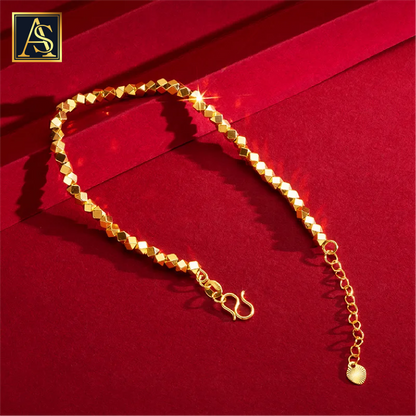 ASIL STORE : Beauty Bracelet 18K Real Gold Chain for Women Fashion Pure Adjustable Chain for Women Fine Jewelry Gift Model number : 303