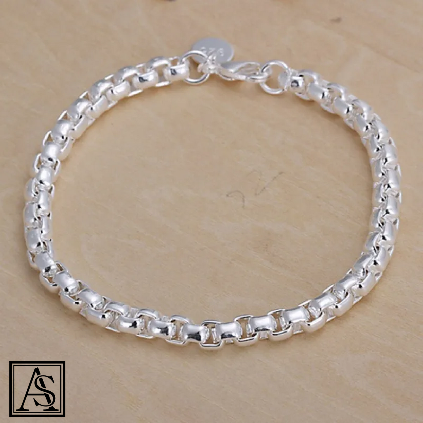 ASIL STORE : 925 Sterling Silver Square Solid Chain Bracelet For Women Men ( Free shipping )
Model number : 301
