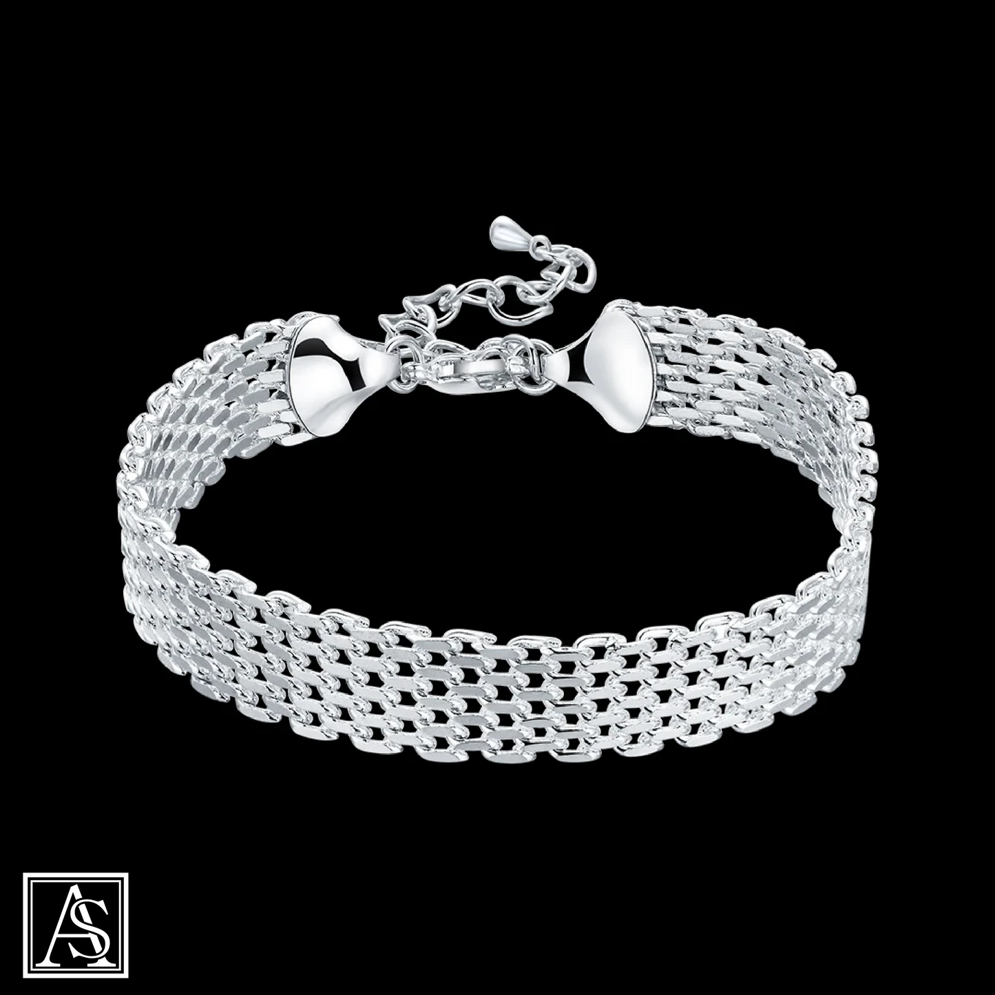 ASIL STORE : 925 Sterling Silver Square Solid Chain Bracelet For Women Men ( Free shipping )
Model number : 301